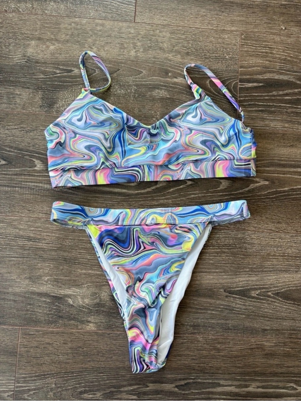 Swirl Print Padded Bikini Set